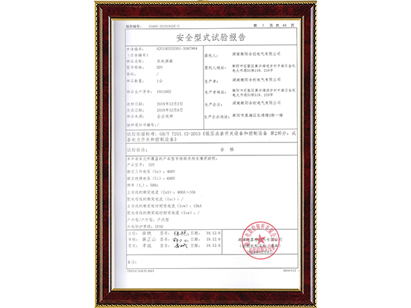 安全型式试验报告