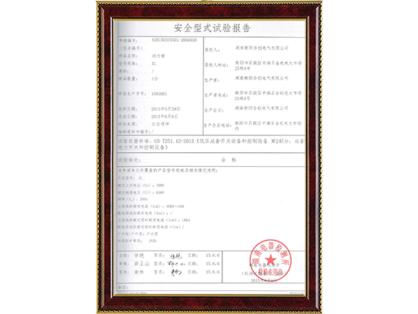 安全型式试验报告