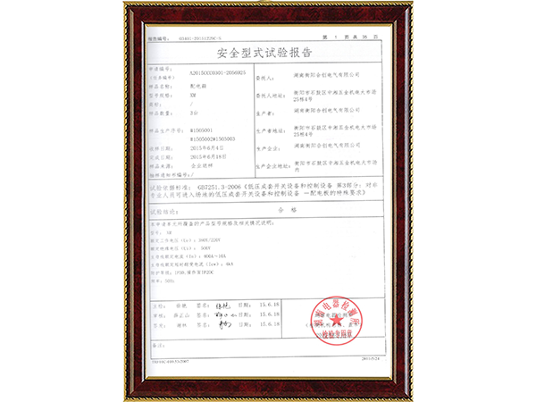 安全型式试验报告
