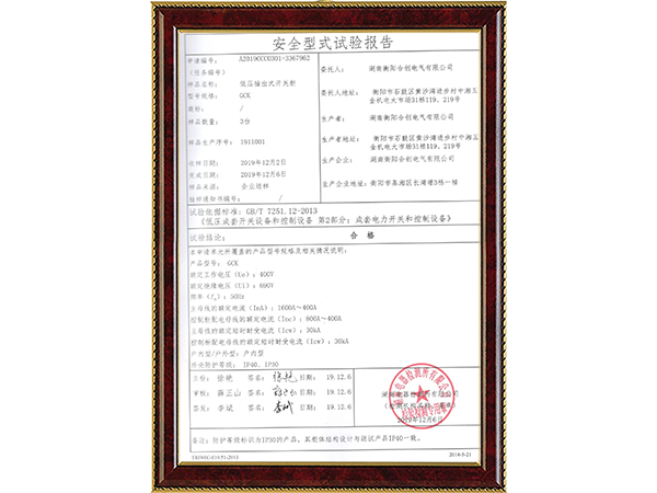 安全型式试验报告